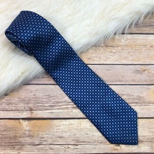 EXPRESS Necktie Blue Black Diamond Pattern Silk